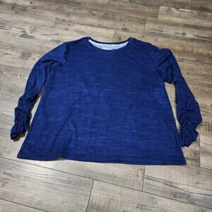 Muk Luks Blue long sleeve soft pullover shirt women size XL 2472